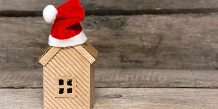 Santa hat on house